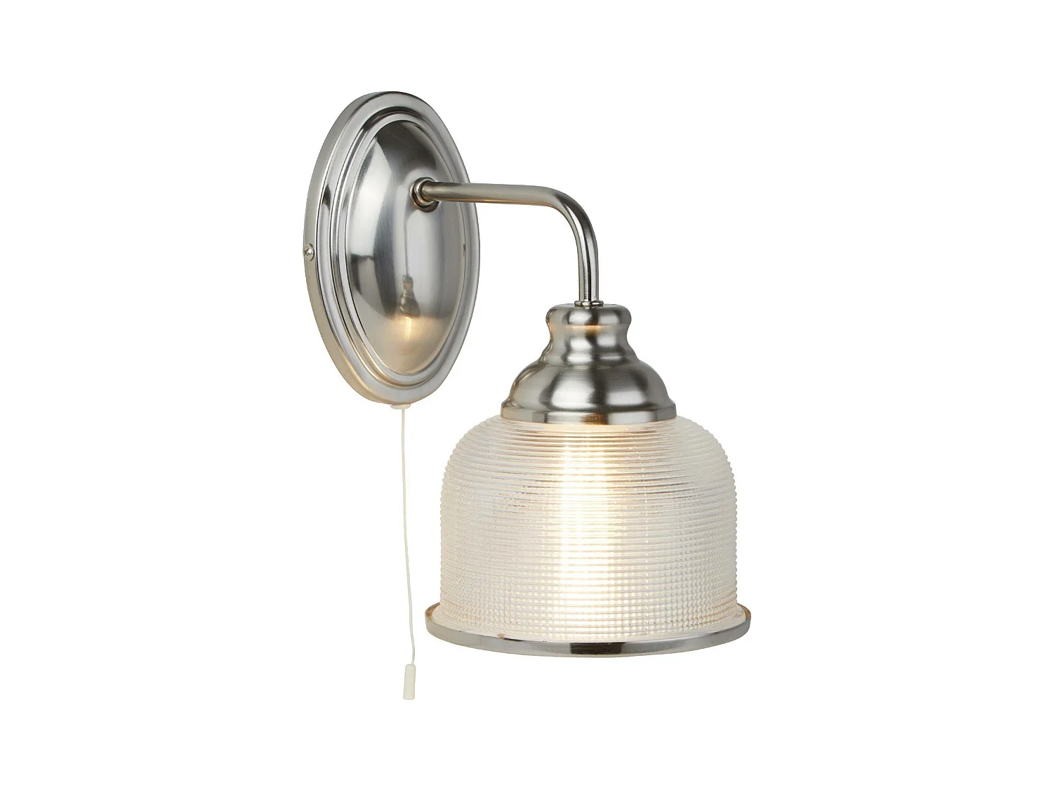 Searchlight Bistro 1 ljus inomhus kupol vgglampa satin silver, E27