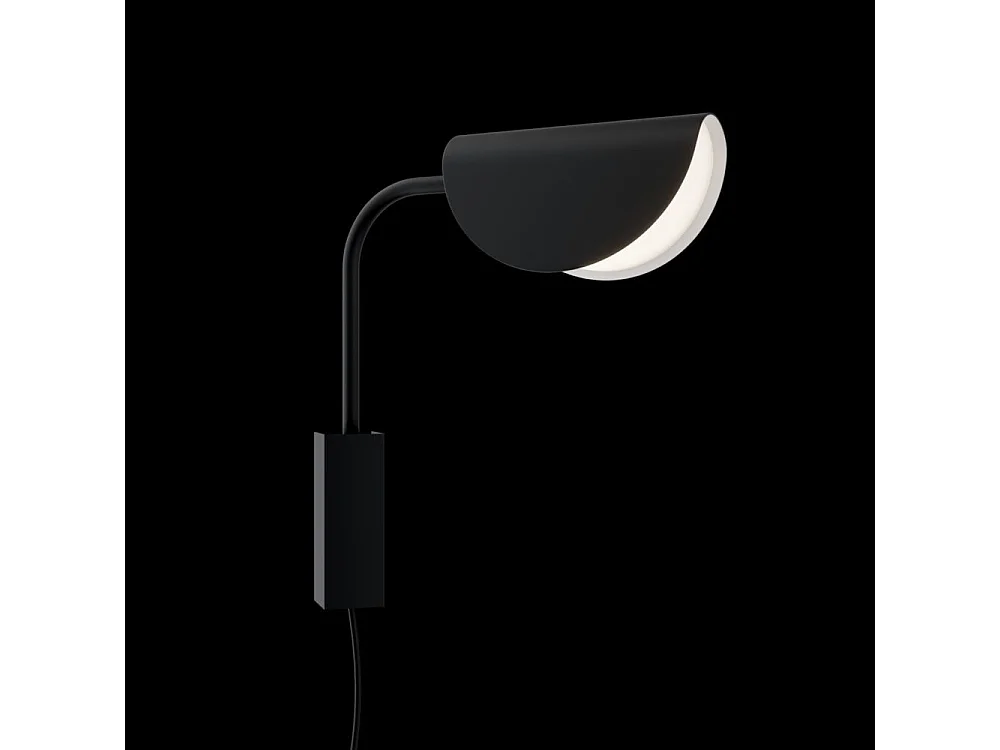 Maytoni Mollis Lámpara de pared moderna negra, pantalla acrílica