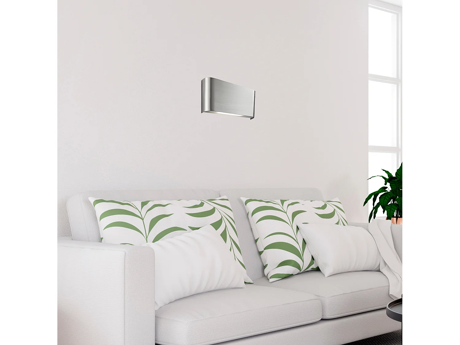 Searchlight - Lampada da parete a LED per interni up / down argento satinato