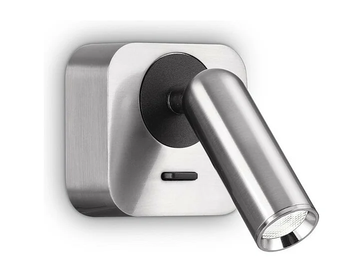 Luz de lectura cuadrada decorativa LED Níquel, 3000K 3.5W