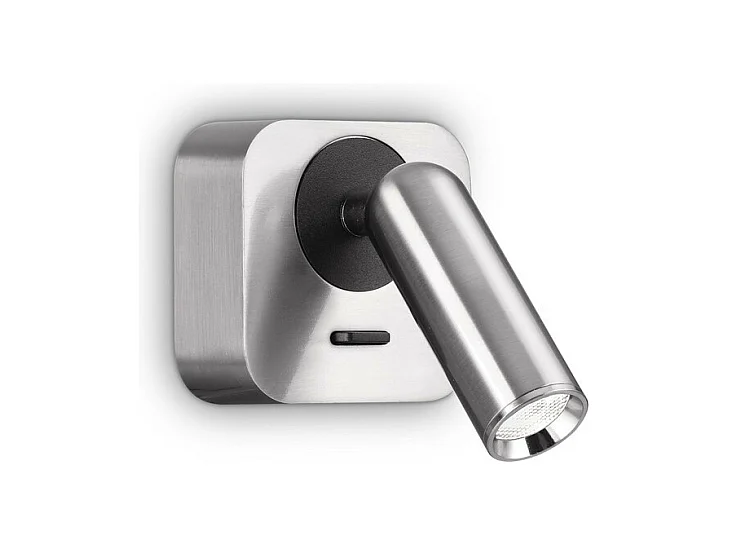 Liseuse carrée décorative DEL nickel, 3000K 3.5W