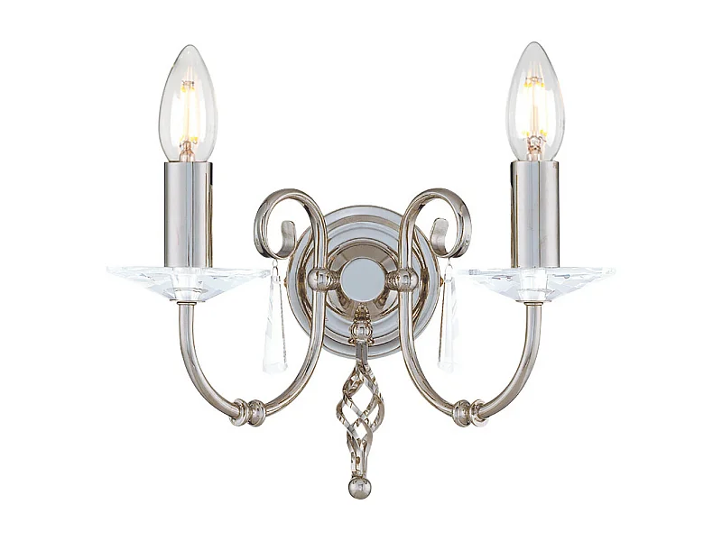 Elstead Aegean - 2 licht Indoor Candle Wandleuchte Nickel poliert, E14