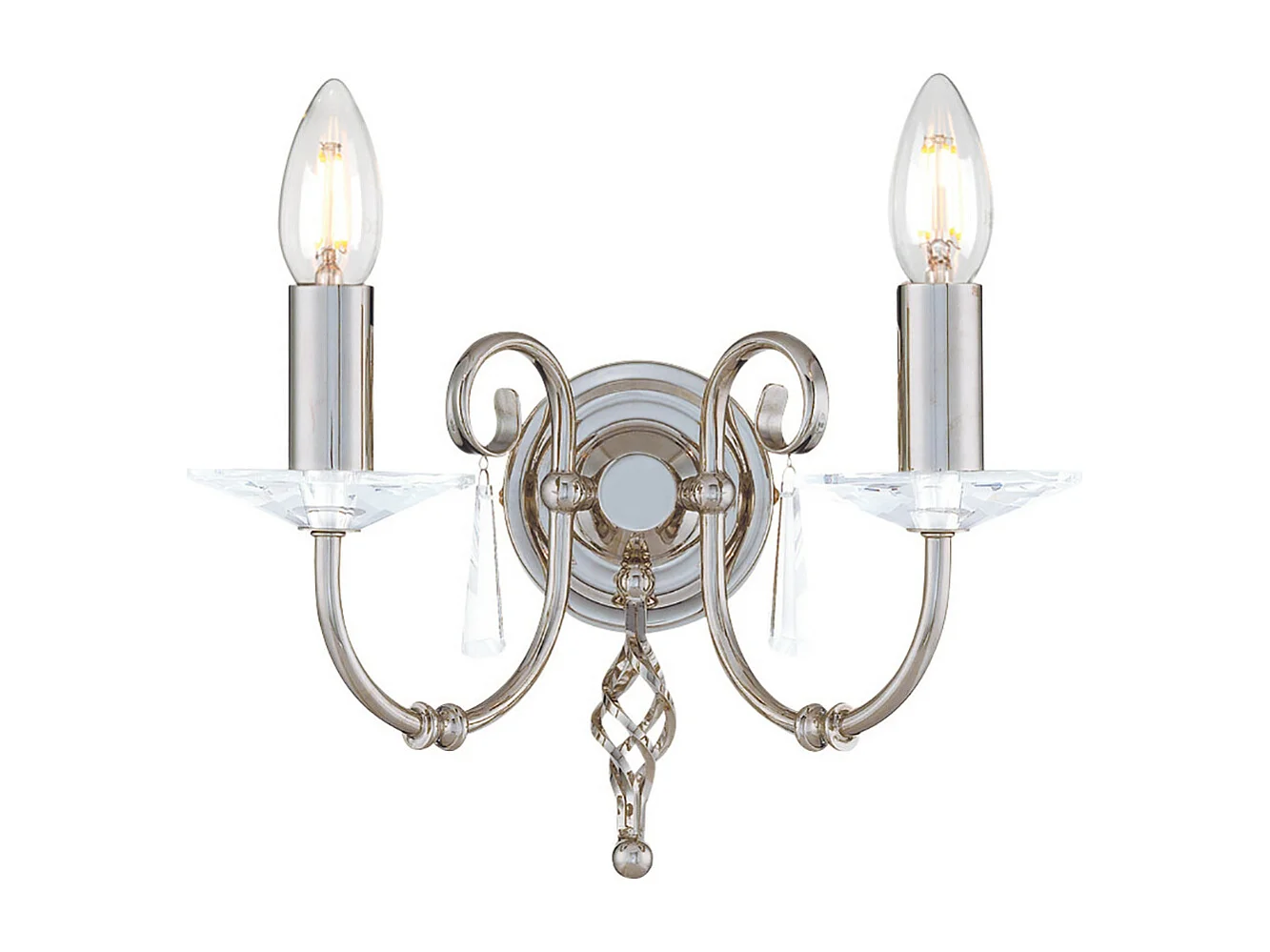 Elstead Aegean - 2 licht Indoor Candle Wandleuchte Nickel poliert, E14