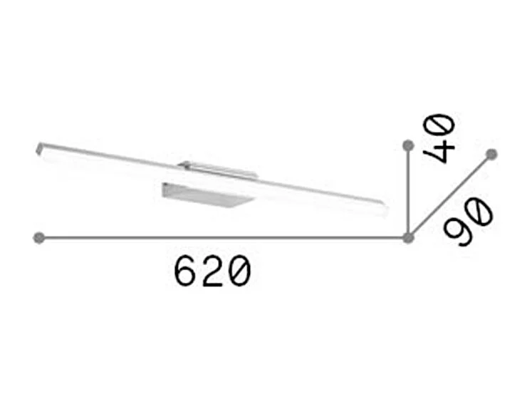 Ideal Lux Riflesso - Lampada da specchio a LED per bagno grande, cromata