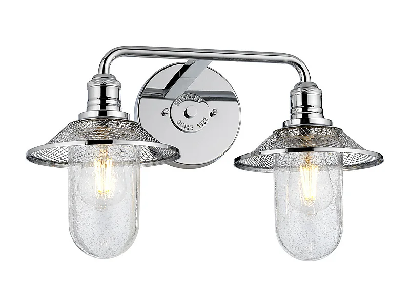 Rigby Hinkley Lampada da parete a 2 luci Cromo lucido IP44