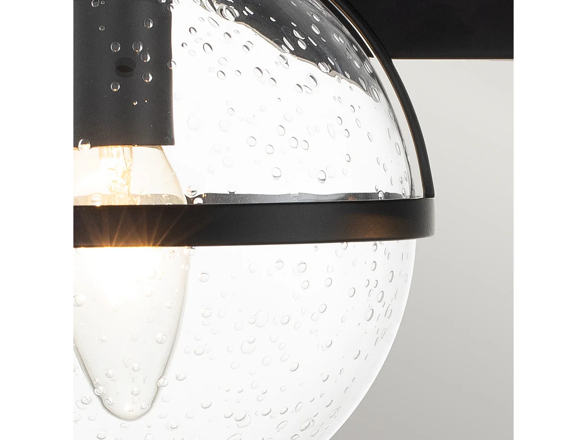 Elstead Hinkley Hollis Badezimmer-Wandleuchte Schwarz, IP44