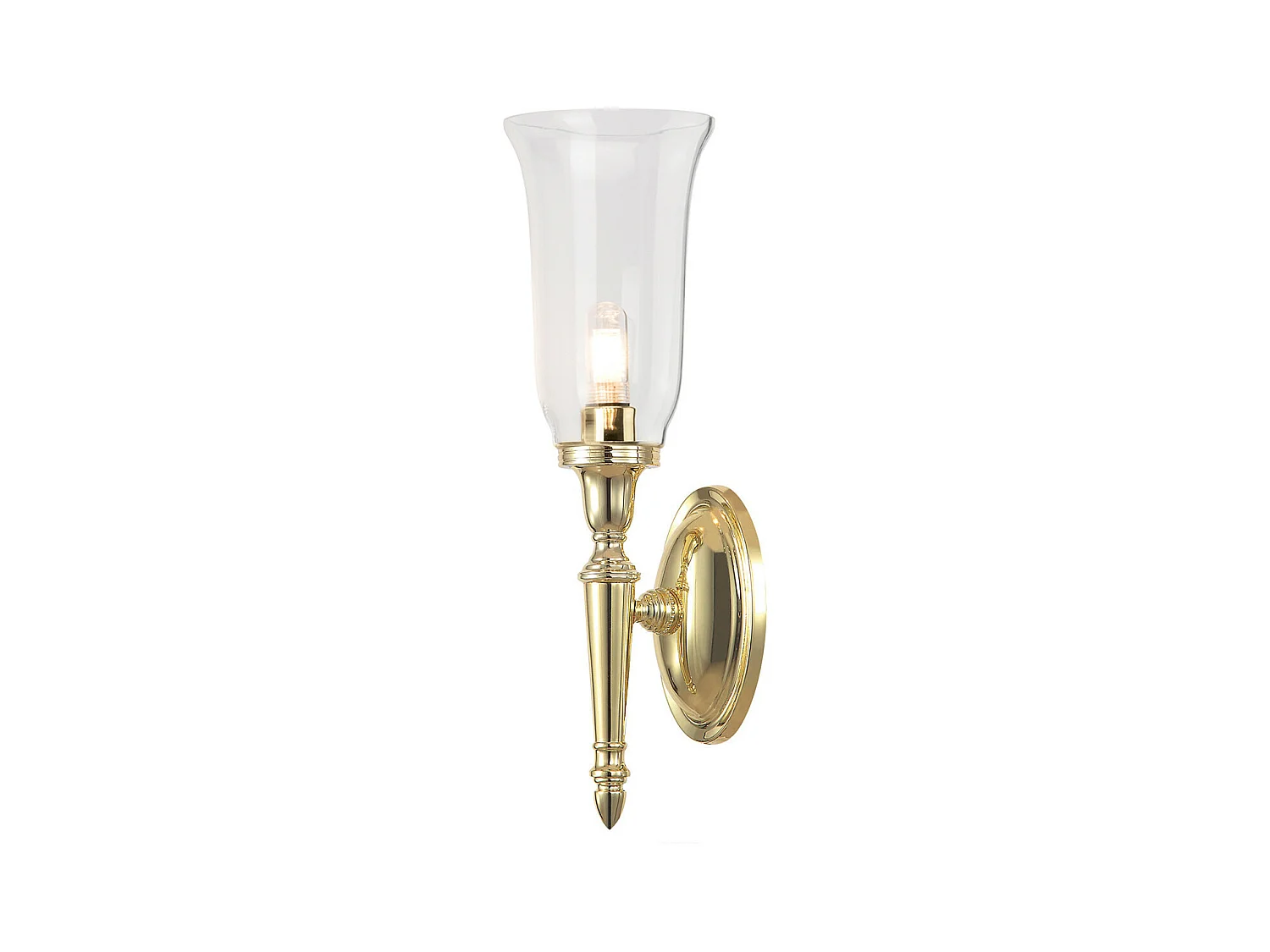 Elstead Dryden - 1 applique da parete per bagno in ottone lucido IP44, G9