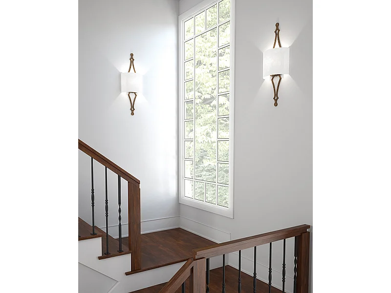 Elstead Tilling 1 ljus inomhusvägglampa bladguld, E27