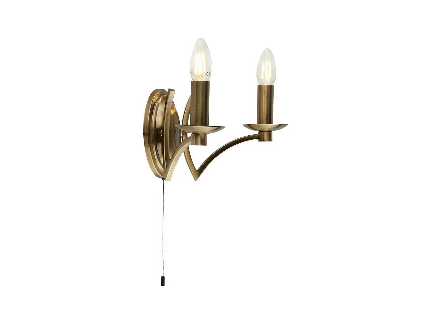 Suchscheinwerfer Ascot 2 Licht Wandleuchte Antik Messing