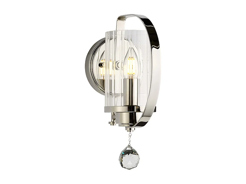 Elstead Cassie 1 ljus vägglampa polerad nickel