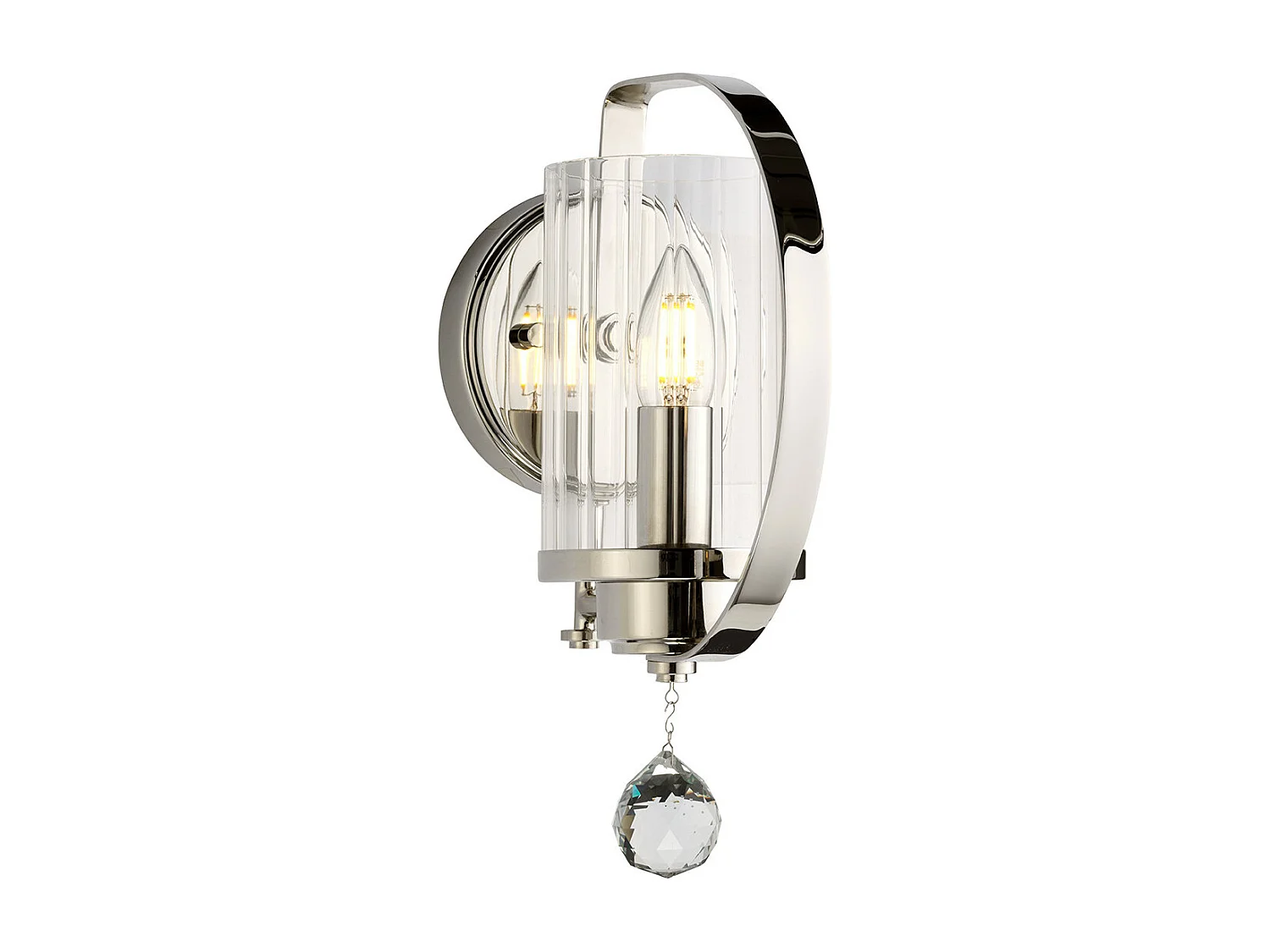 Elstead Cassie 1 ljus vägglampa polerad nickel