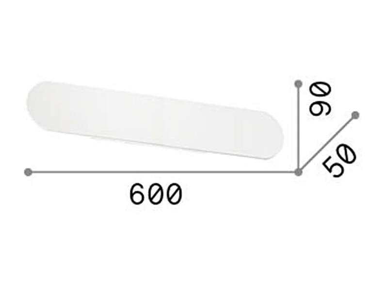 Ideal Lux ECHO Breite bündig integrierte LED-Wandleuchte Weiß 60cm 3000K