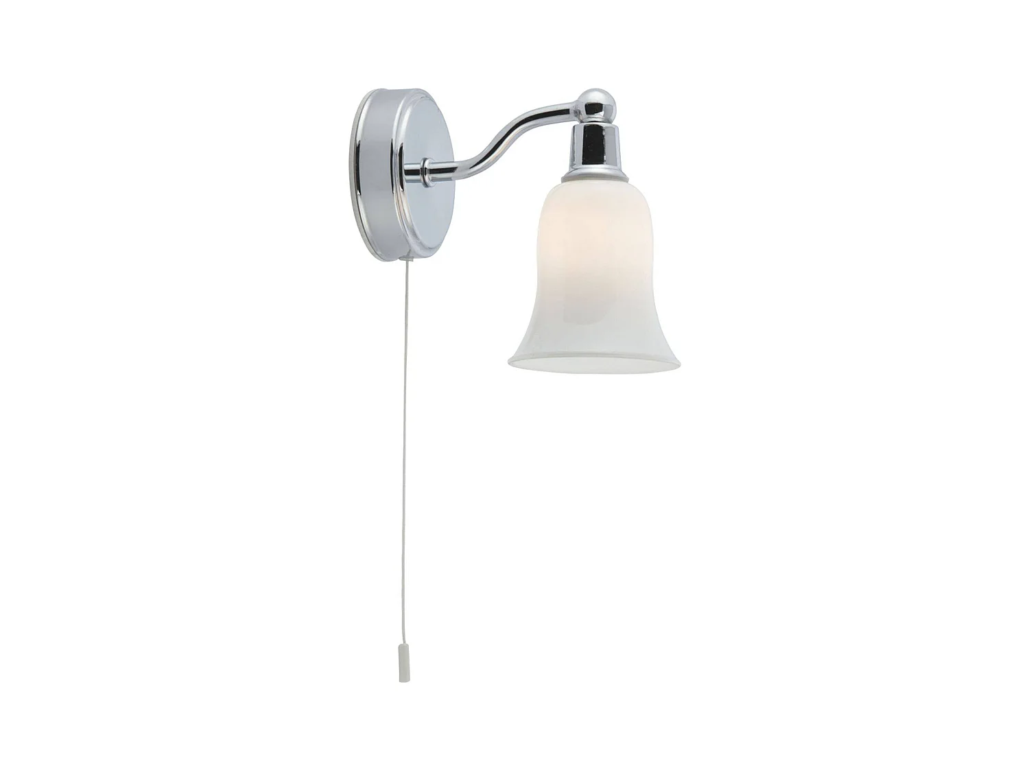 Searchlight Belvue 1 Ljus Badrumsvgglampa Krom Vit Skrm IP44, G9