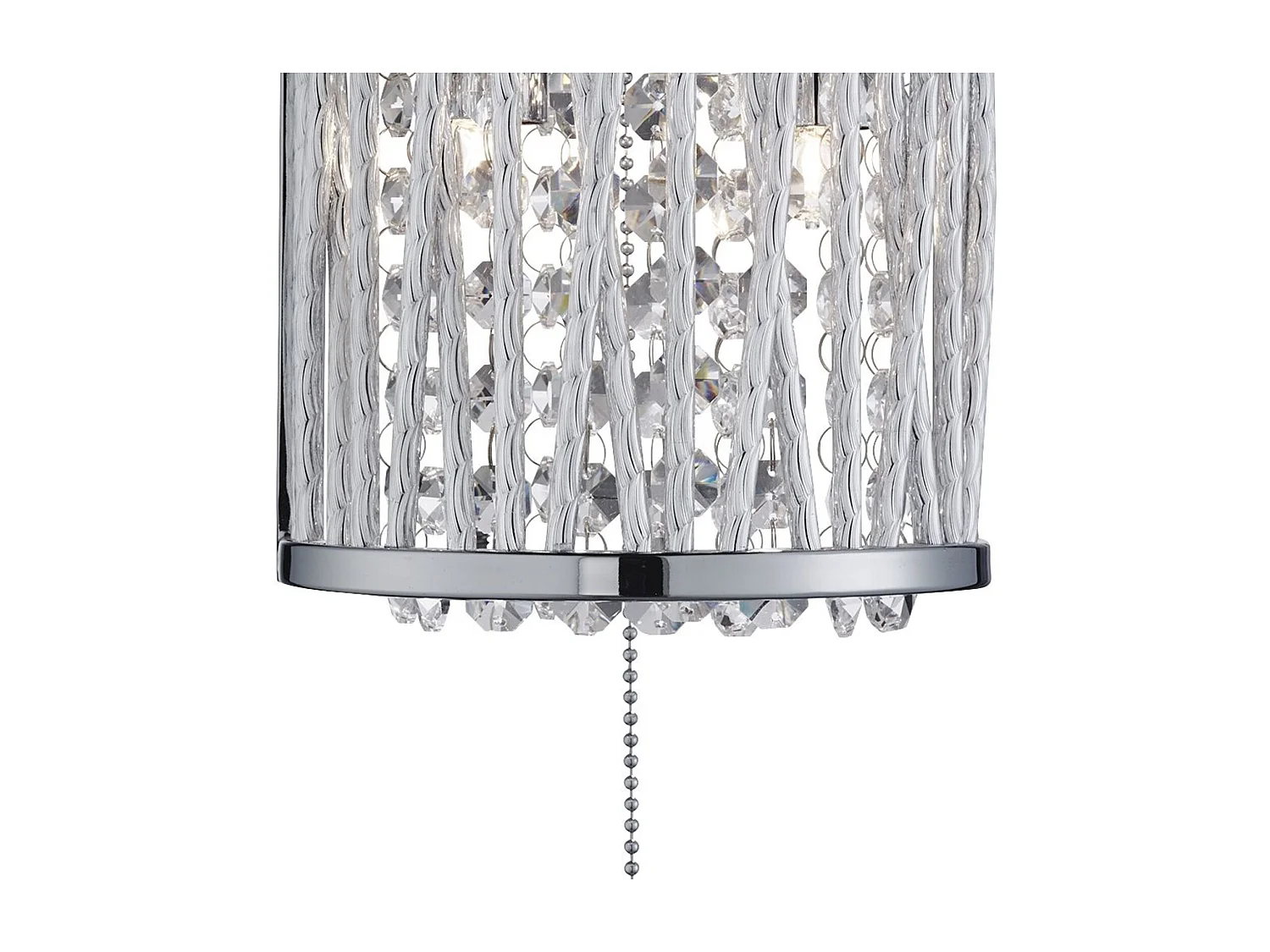 Searchlight Elise 2 ljus inomhus vgglampa krom, kristall, G9