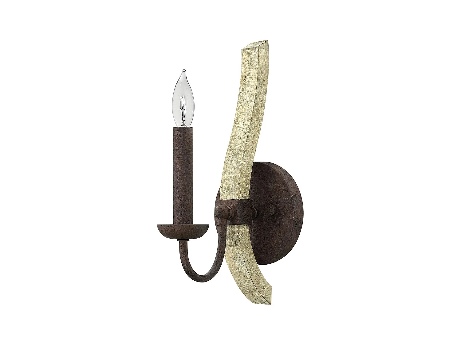 Elstead Middlefield Applique murale à 1 lumière pour bougie d'intérieur Iron Rust, E14
