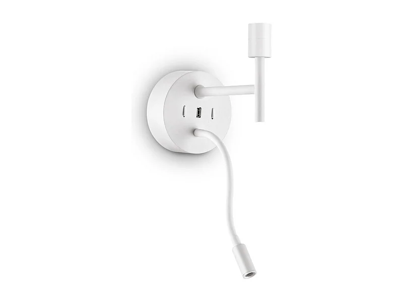 Ideal Lux SET UP Wandleuchte + Leseleuchte Weiß ohne Schirm 3000K