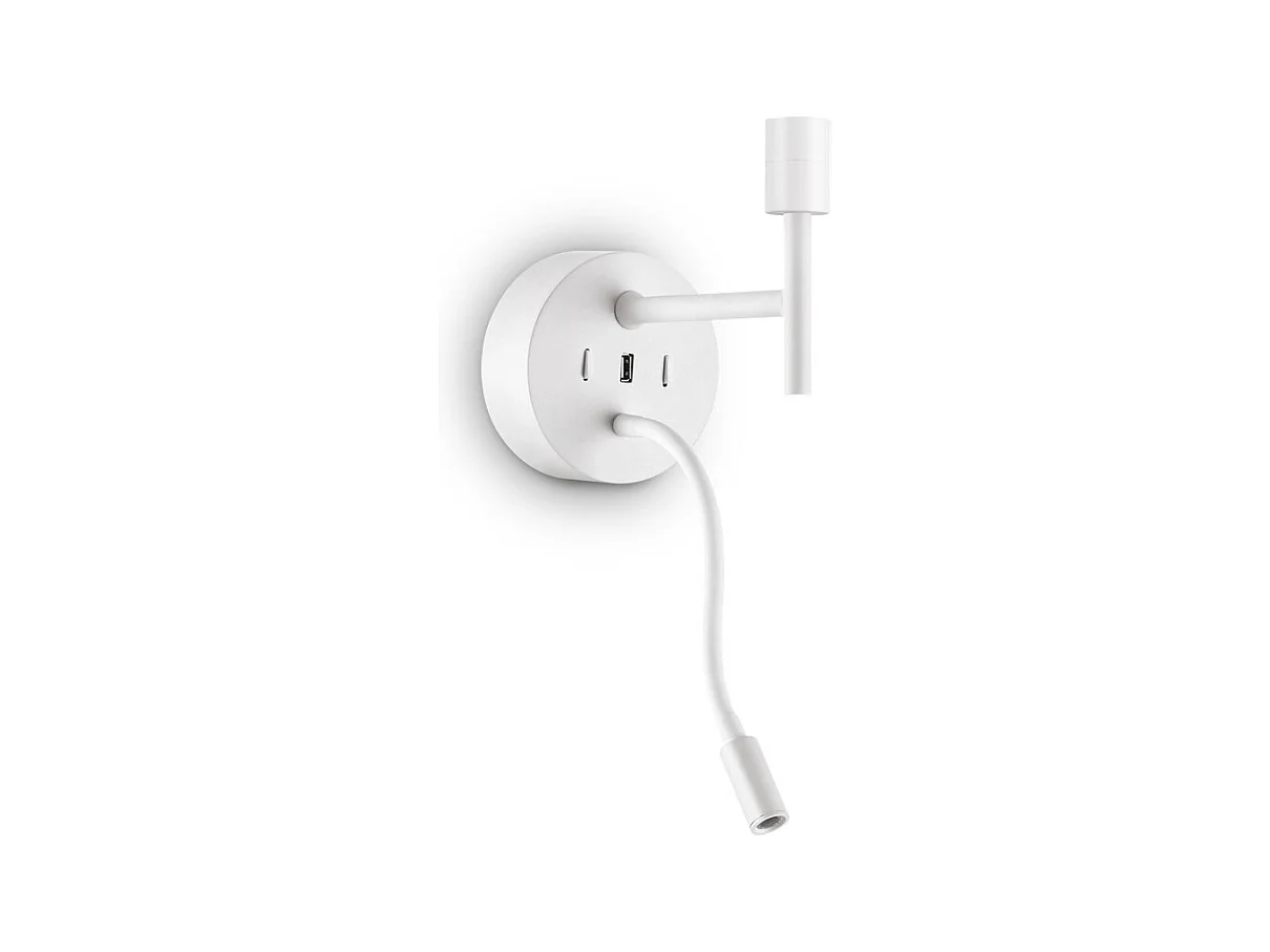 Ideal Lux SET UP Applique + Liseuse Blanc Sans Abat-jour 3000K