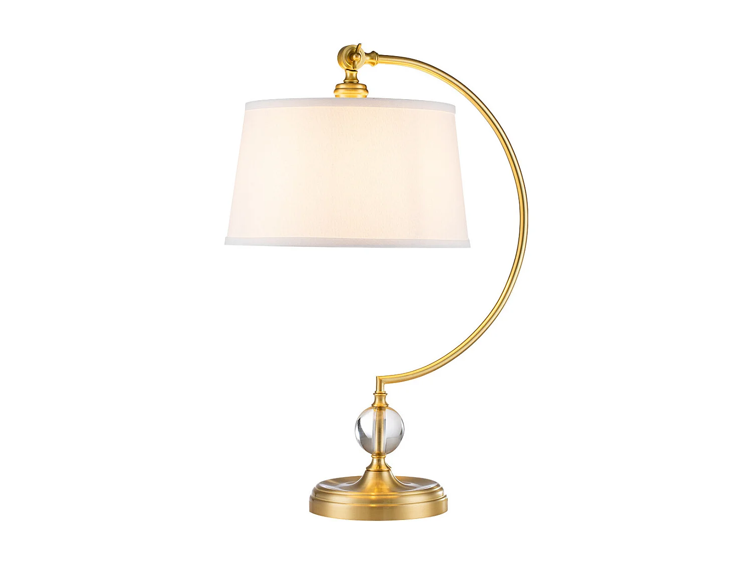 Elstead Quoizel Jenkins Bordslampa med rund avsmalnande skärm Borstad mässing