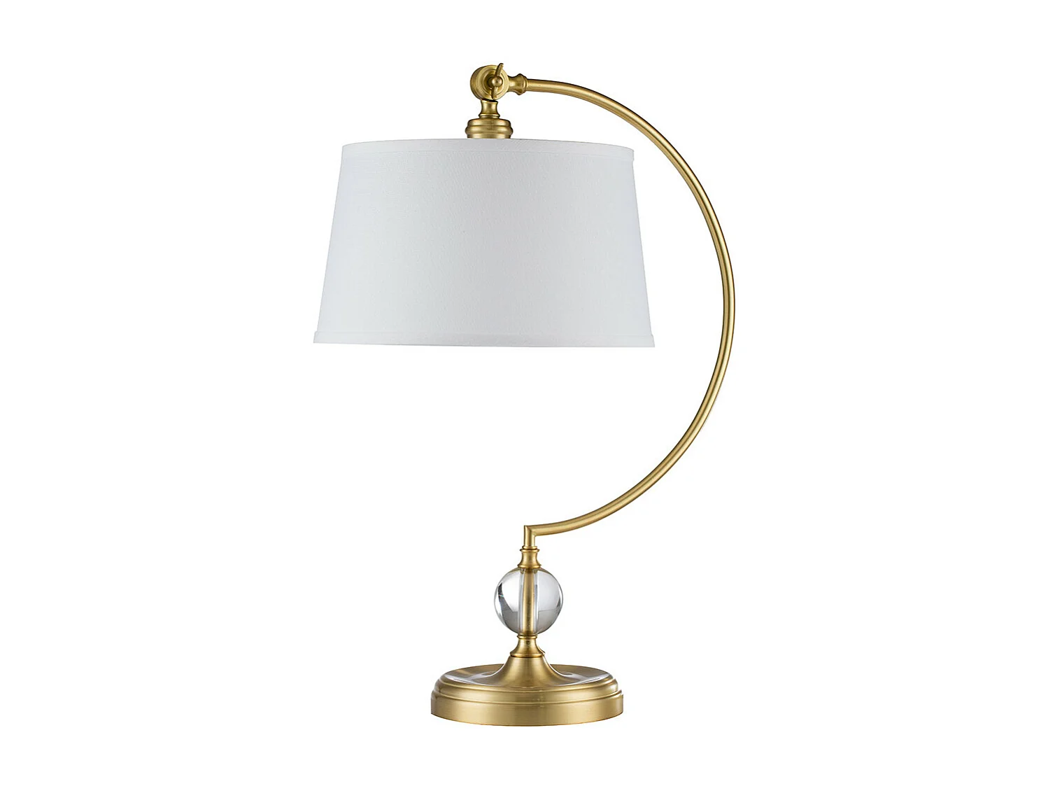 Elstead Quoizel Jenkins Bordslampa med rund avsmalnande skärm Borstad mässing