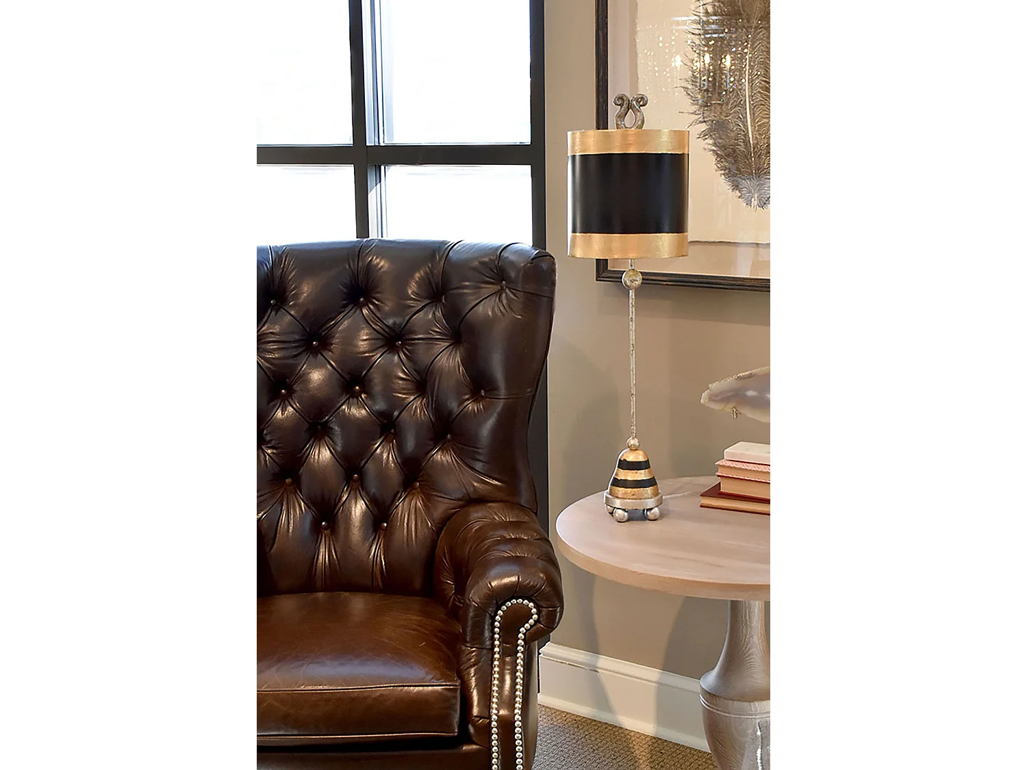 Elstead Phoenician - 1 Leuchttischlampe Stahl, E27