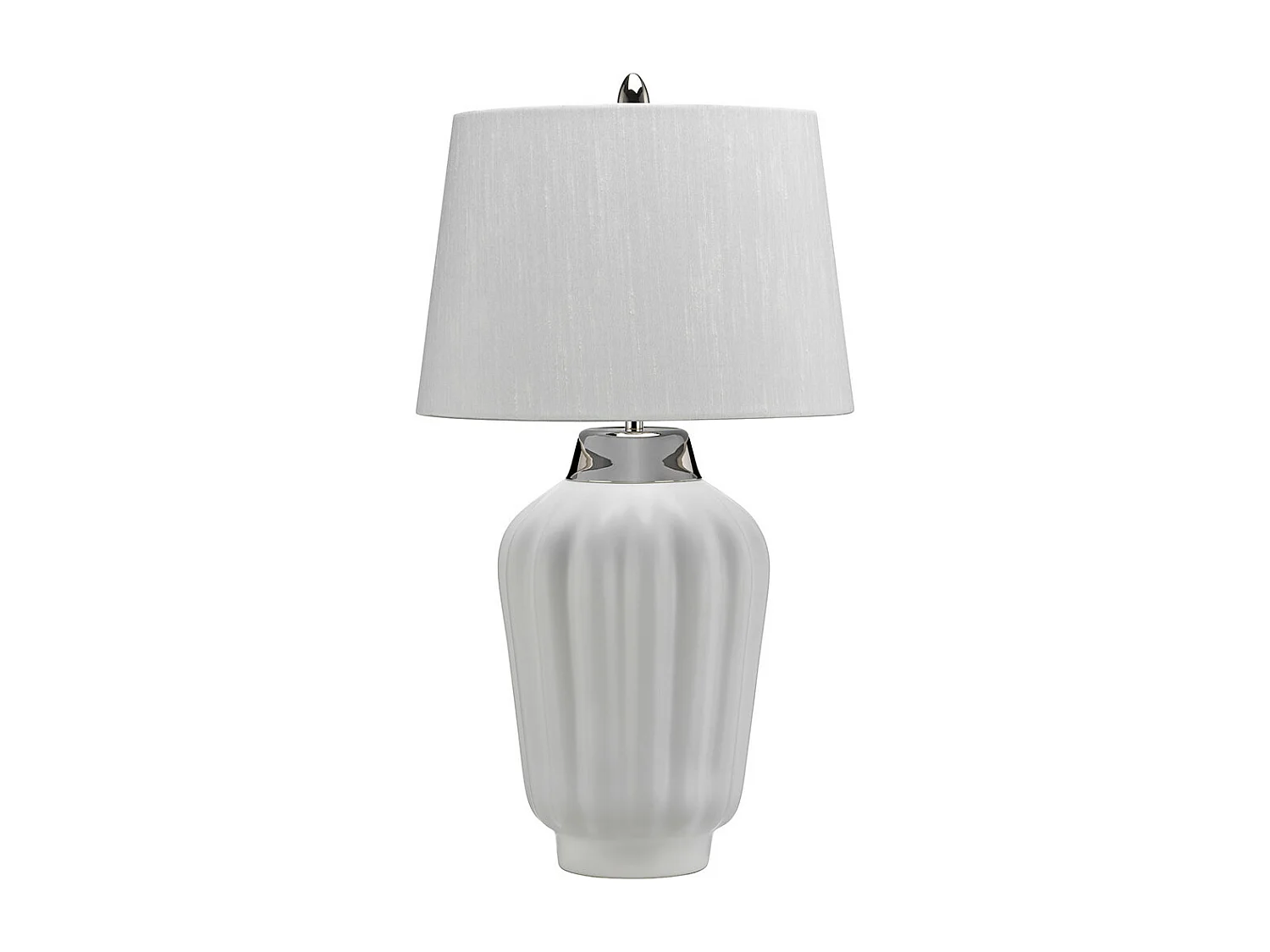 Bexley 1 licht Tischleuchte Weiß, Nickel poliert