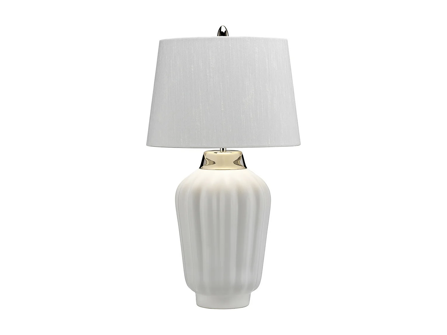 Bexley 1 licht Tischleuchte Weiß, Nickel poliert