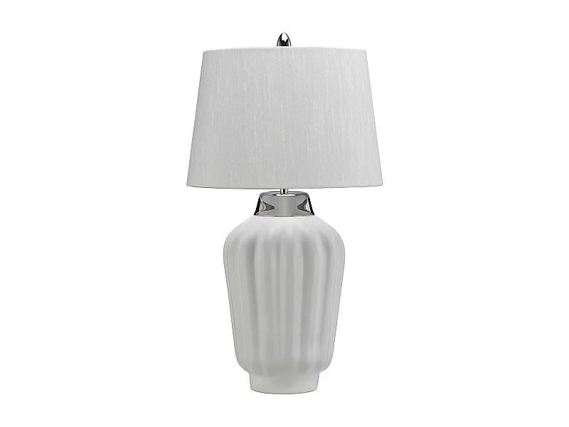 Bexley Lampada da tavolo a 1 luce bianca, nichel lucido