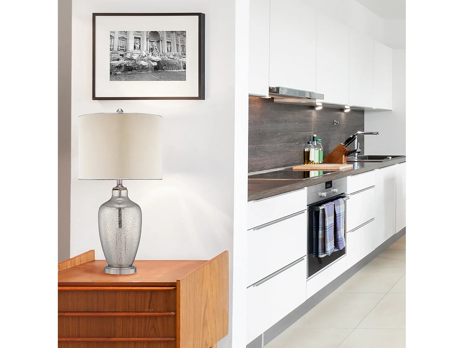 Elstead Nicolls - 1 Leuchttischlampe Quecksilberglas, E27