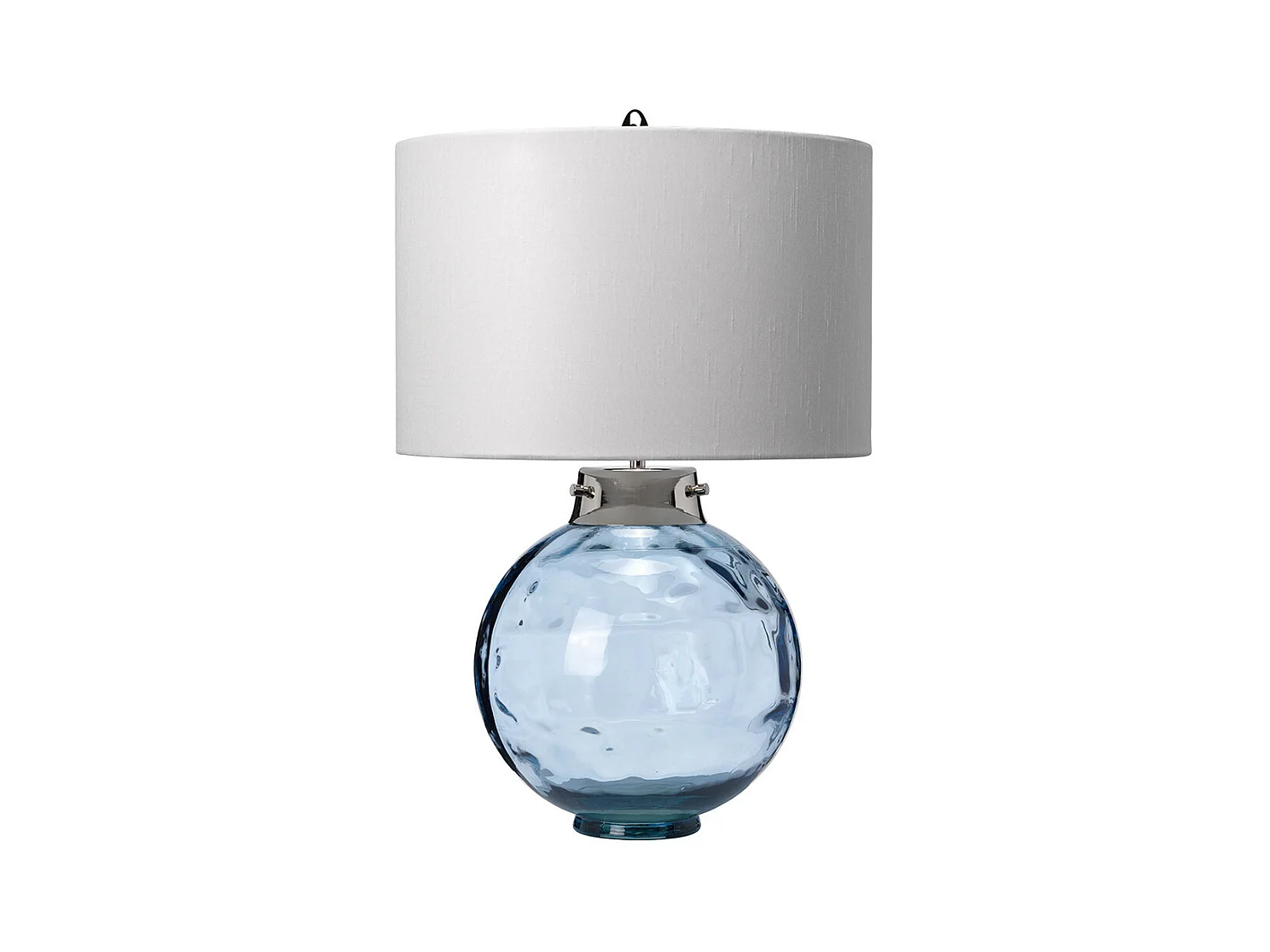 Lampe de table Kara, bleu, abat-jour en fausse soie