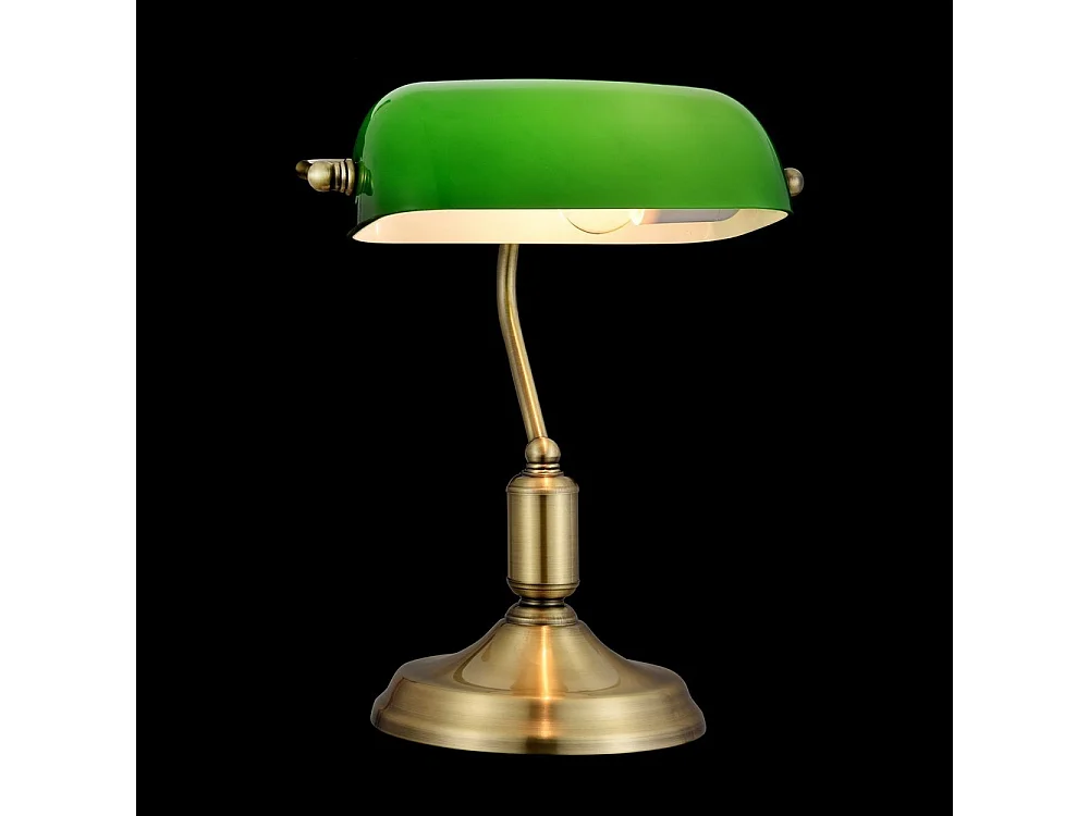 Kiwi Banker-Tischlampe Messing, 1-flammig, E27