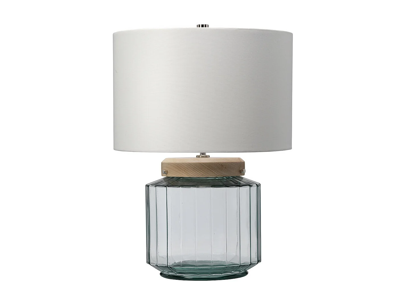 Elstead Luga Bordslampa - Naturligt, polerat nickel, glas