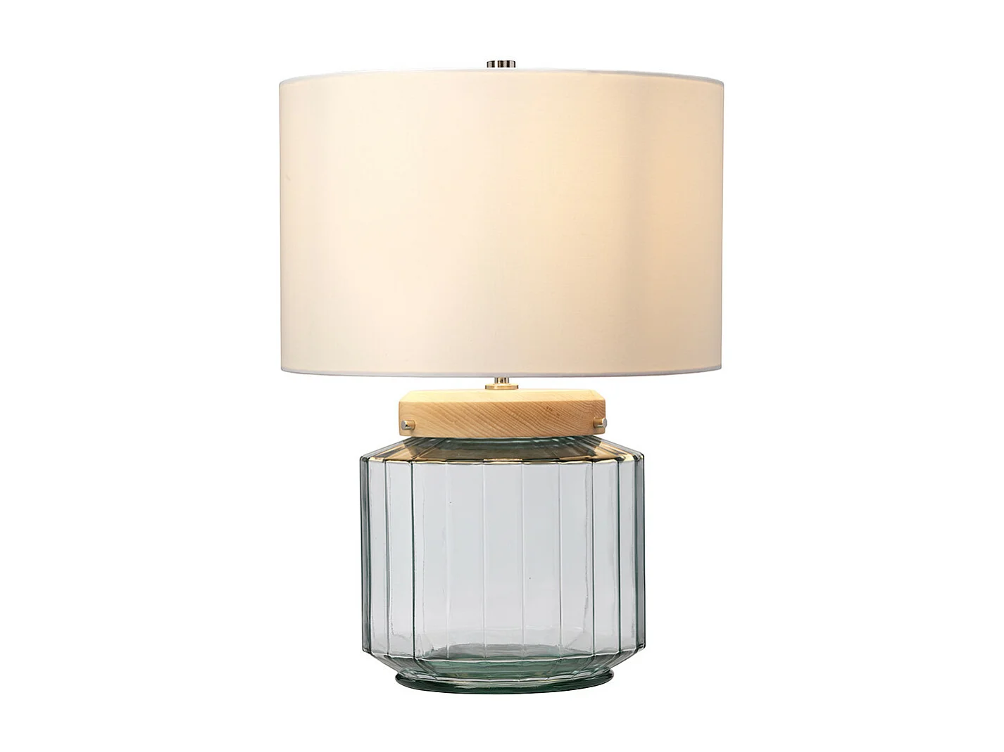 Elstead Luga Bordslampa - Naturligt, polerat nickel, glas