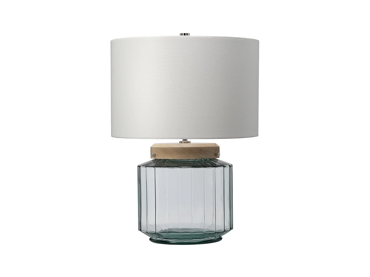 Elstead Luga Lampe de table Naturel, Nickel poli, Verre