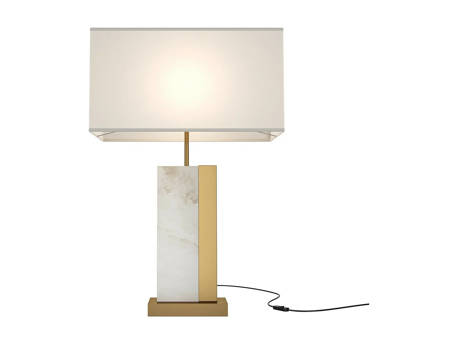 Maytoni Bianco Lampada da tavolo moderna con paralume in ottone E27
