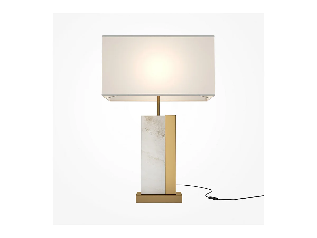 Maytoni Bianco Lampe de table moderne avec abat-jour laiton E27