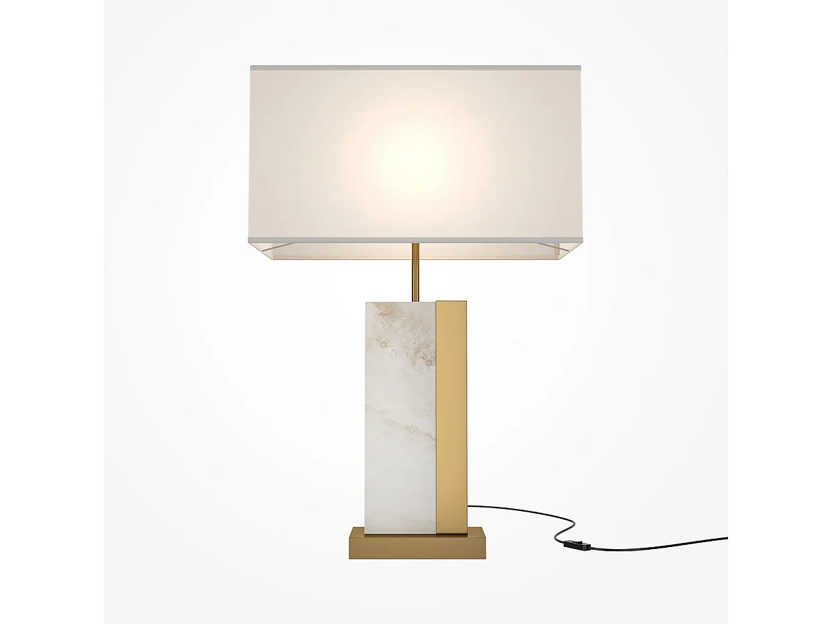 Maytoni Bianco Lampe de table moderne avec abat-jour laiton E27
