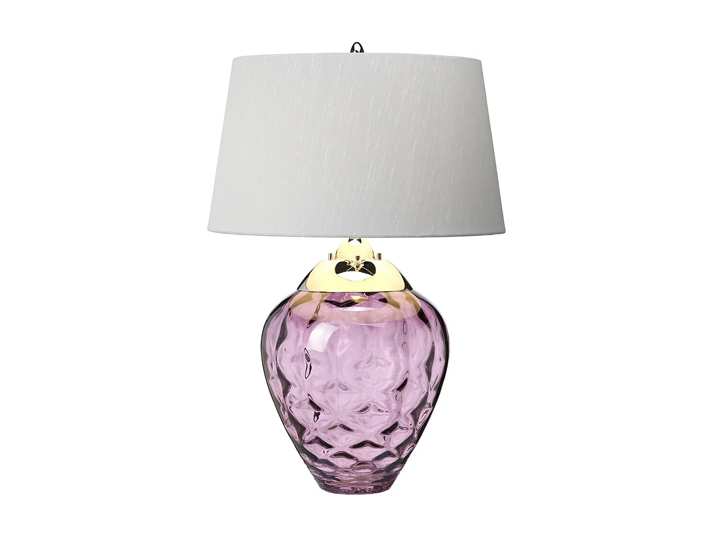 Samara Tischlampe Metallarbeiten Poliertes Nickel - Glaswaren Pflaume