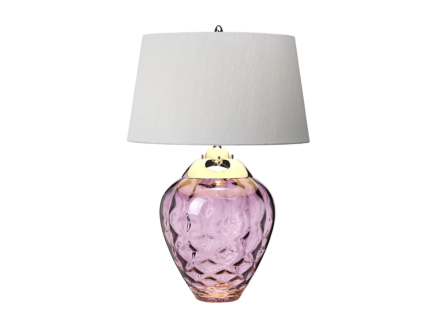 Samara Tischlampe Metallarbeiten Poliertes Nickel - Glaswaren Pflaume