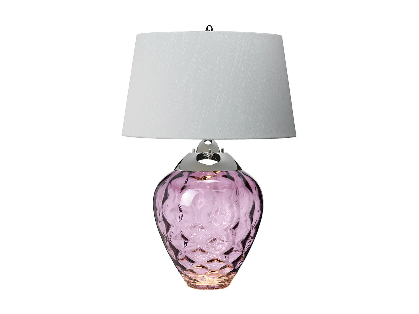 Samara Tischlampe Metallarbeiten Poliertes Nickel - Glaswaren Pflaume