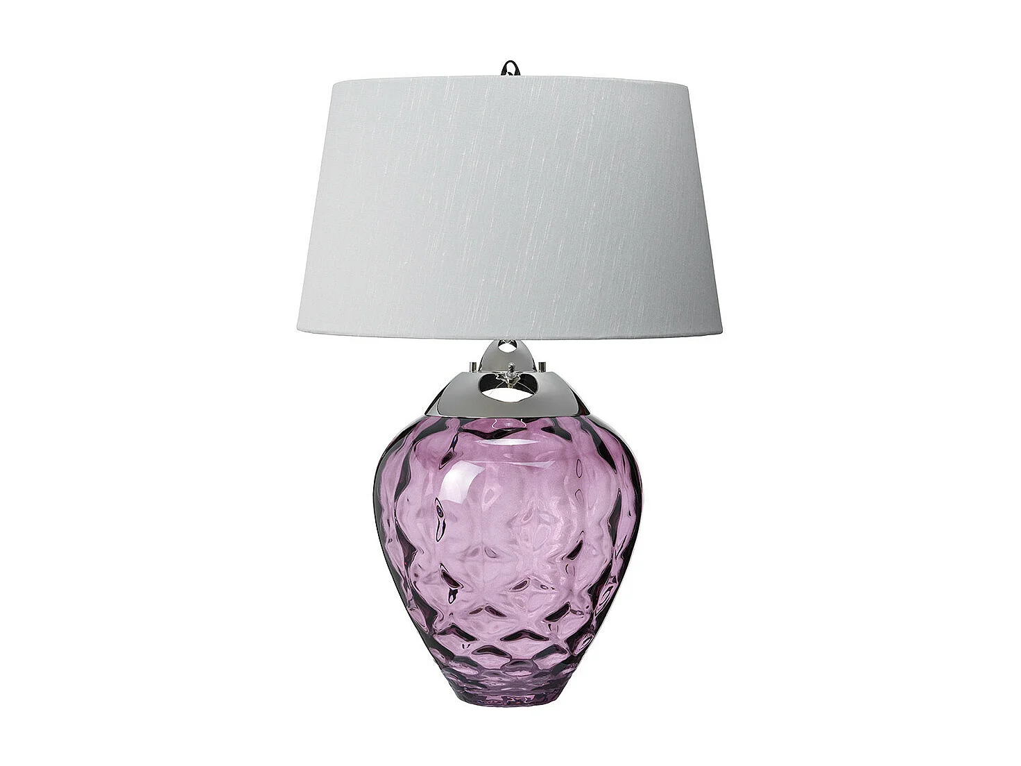 Samara Tischlampe Metallarbeiten Poliertes Nickel - Glaswaren Pflaume