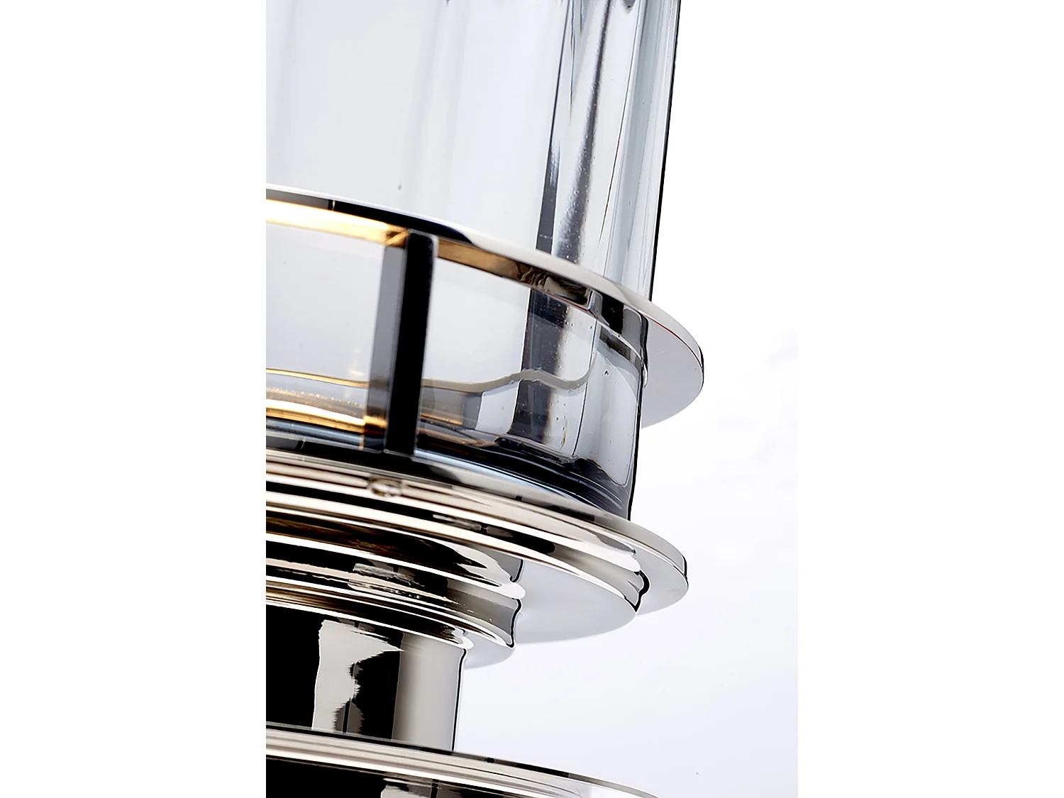 Arno Lampada da tavolo in metallo nichel lucido, vetro fumé