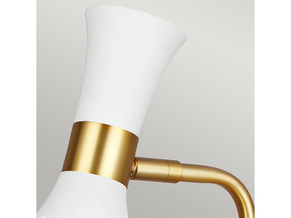 Lampada da tavolo Elstead Joan 1 luce, bianco opaco, bianco opaco, ottone brunito, attacco E27