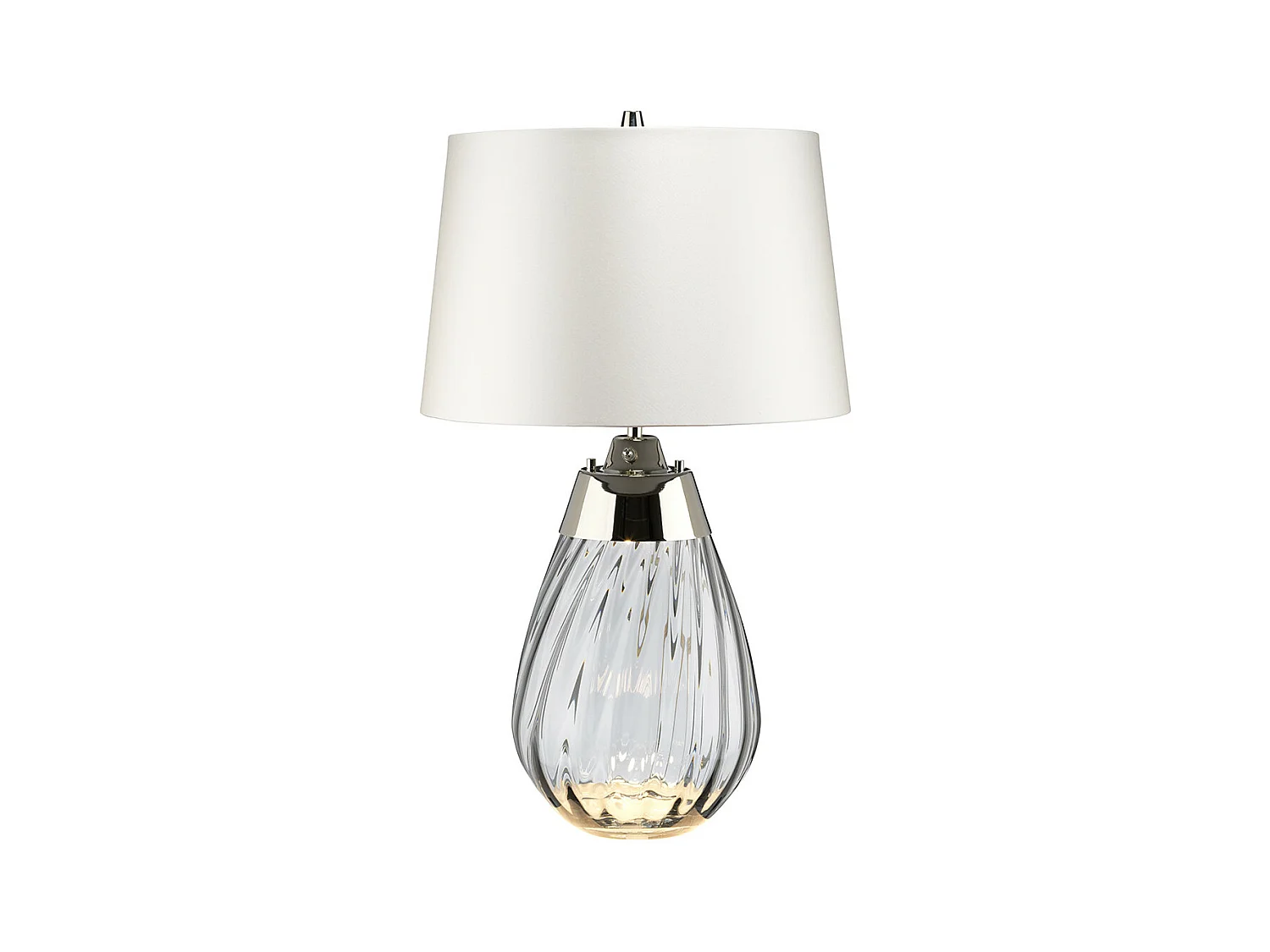 Elstead Lena Petite lampe de table fumée à 2 ampoules avec abat-jour blanc cassé, verre teinté fumée, abat-jour blanc cassé, E27
