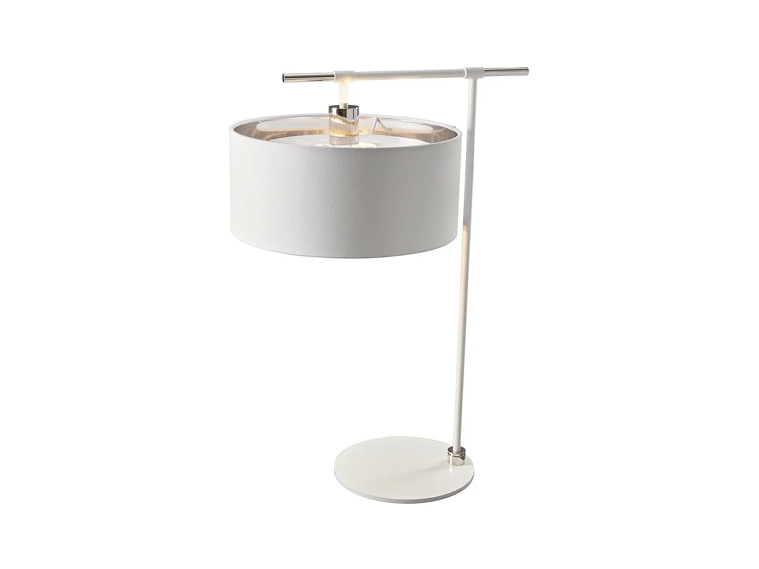 Elstead Balance - 1 Leuchttischlampe Weiß, Nickel poliert, E27
