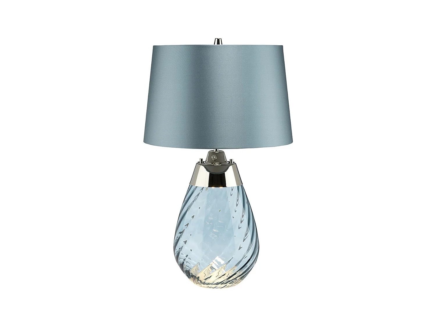 Elstead Lena 2 licht Small Blue Tischlampe, blau getöntes Glas, Duck Egg Blue Shade, E27