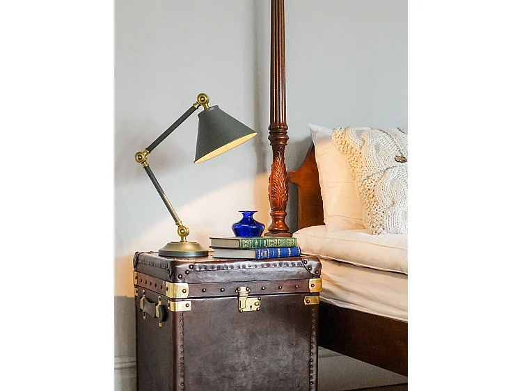 Elstead Provence Element - Lampada da tavolo a 1 luce Grigio, Ottone invecchiato, E27