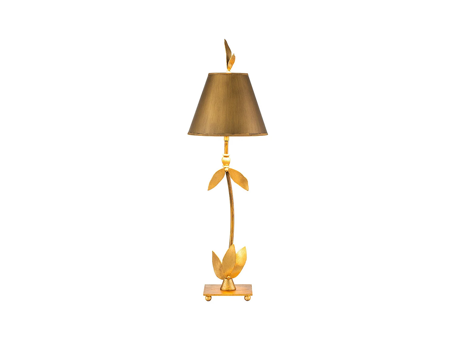Elstead Red Bell 1 Lampe de Table Lumineuse Design Feuilles Florales Feuille d'Or, E27