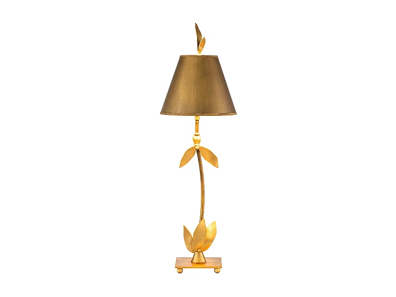 Elstead Red Bell - Lampada da Tavolo 1 Luce Foglia Oro Floreale Foglie Design, E27