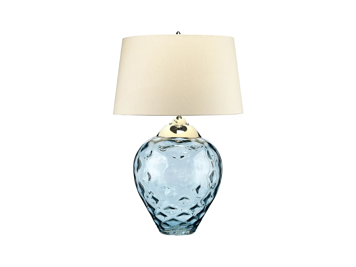 Samara Große Tischlampe Blau getöntes Glas