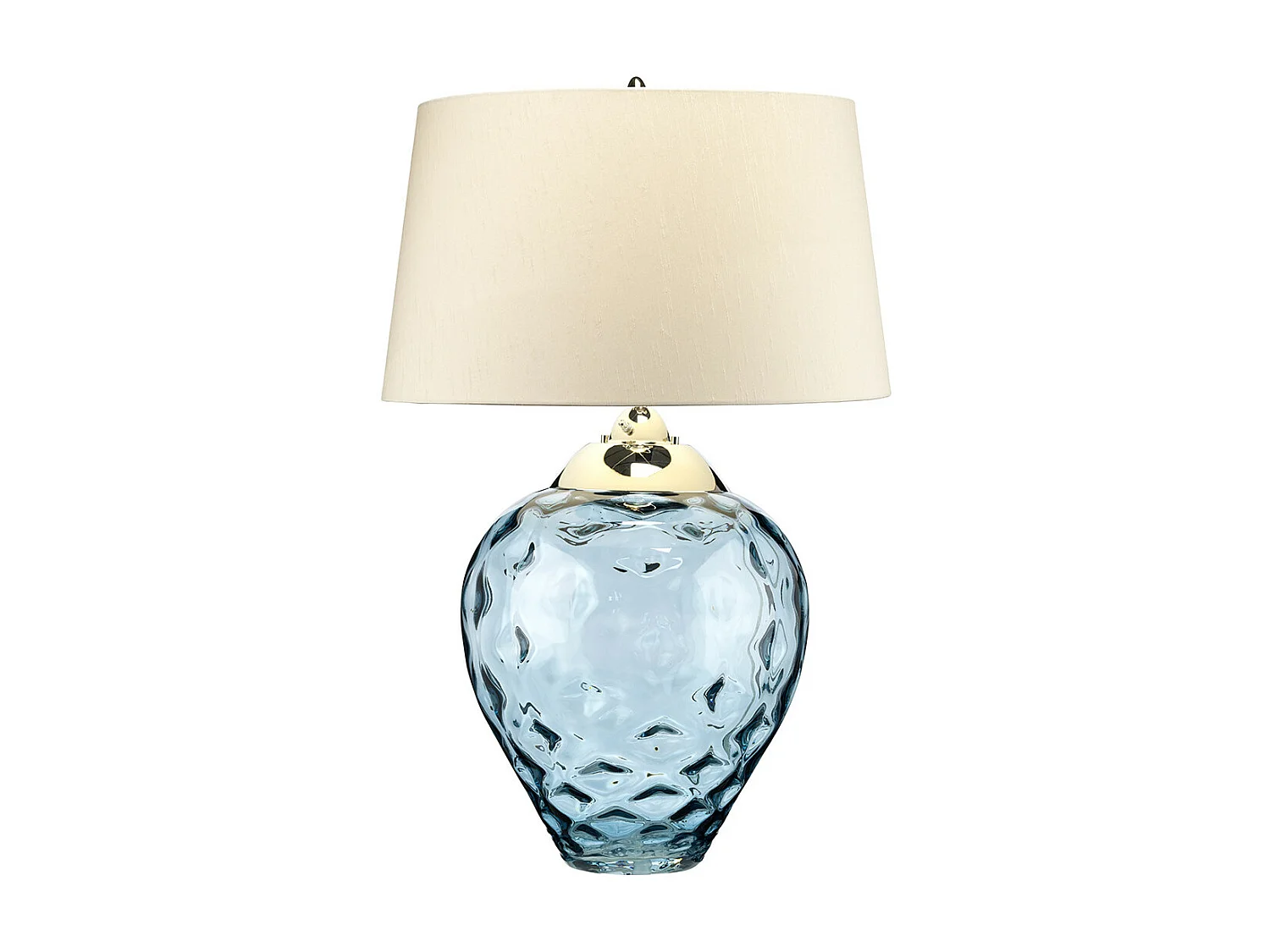 Samara Große Tischlampe Blau getöntes Glas